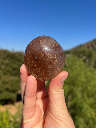 Rutilated Copper Quartz High Grade Palmstone