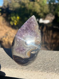 Amethyst Agate Druzy Flame w Stalactite Eyes