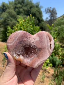 Lavender Pink Amethyst Druzy Heart on Stand