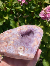 Load image into Gallery viewer, Pink Amethyst Druzy Heart on Stand