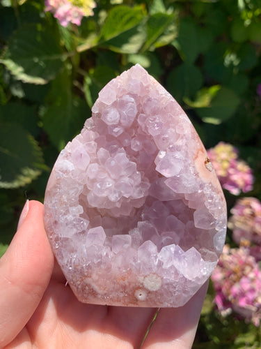 Pink Amethyst Druzy Flame