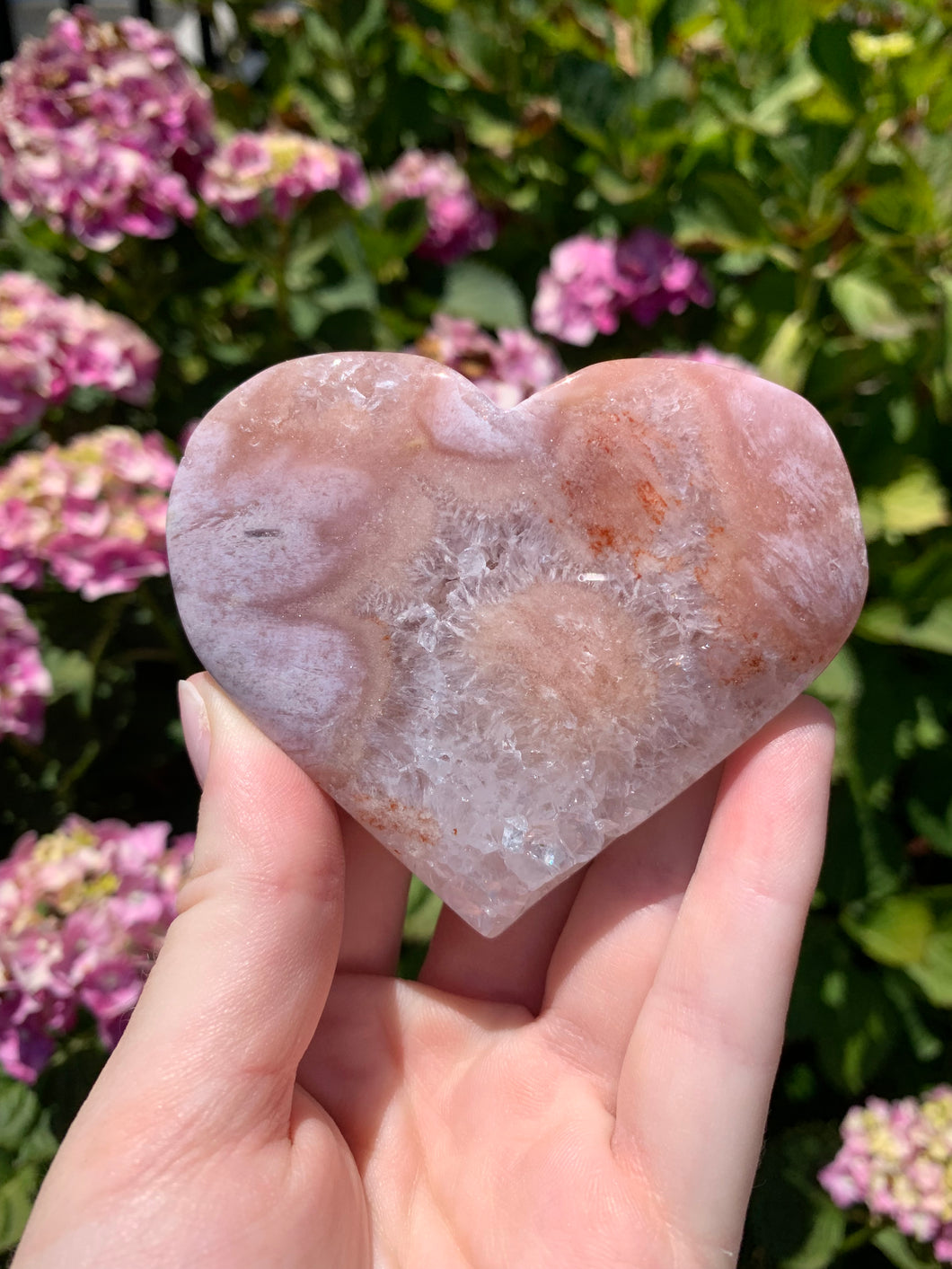 Pink Amethyst Druzy Heart on Stand