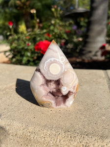 Pink Amethyst Flower Agate Flame