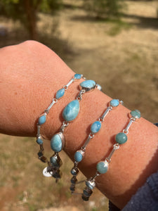 Larimar Variety Sterling Silver Bracelets