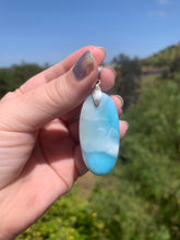 Load image into Gallery viewer, Larimar Rounded Oval Sterling Silver Pendant