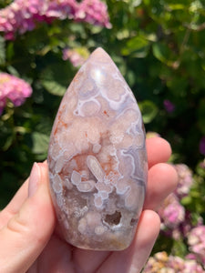 Pink Amethyst Druzy Flame