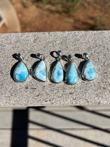 Larimar Tear Drop Sterling Silver Pendant *Variety