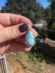 Larimar Tear Drop Sterling Silver Pendants *Variety