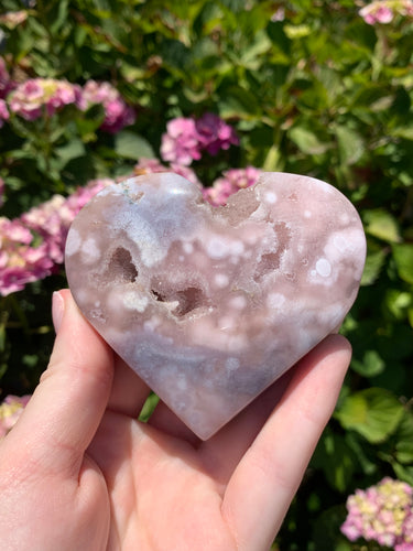 Pink Amethyst Druzy Heart on Stand