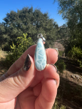 Load image into Gallery viewer, Larimar Elongated Oval Sterling Silver Pendant *Variety