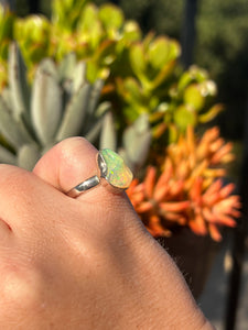 Opal Rough Sterling Silver Size 6 Ring