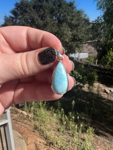 Larimar Tear Drop Sterling Silver Pendants *Variety