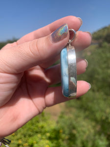 Larimar Oval Sterling Silver Pendant