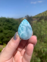 Load image into Gallery viewer, Larimar Rounded Sides Transparent Teardrop