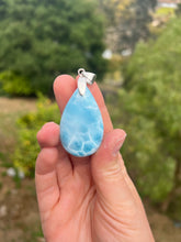 Load image into Gallery viewer, Larimar Teardrop Cab Sterling Silver Pendant