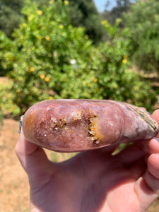 Lavender Pink Amethyst Druzy Heart on Stand