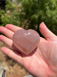 Rose Quartz Puffy Heart