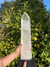 Load image into Gallery viewer, Large Lemurian Point Tower on Stand