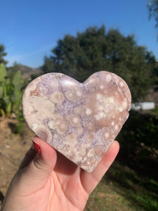 Pink Amethyst Heart on Stand