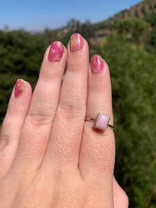 Pink Opal Sterling Silver Ring Size 8