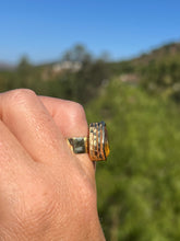 Load image into Gallery viewer, Honey Citrine Gold Electroformed Ring 6+