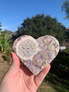 Pink Amethyst Heart on Stand