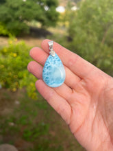 Load image into Gallery viewer, Larimar Teardrop Sterling Silver Pendant