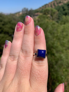 Lapis Sterling Silver Ring Size 6