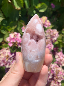 Pink Amethyst Druzy Flame