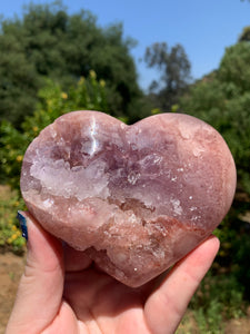 Lavender Pink Amethyst Druzy Heart on Stand