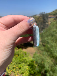 Larimar Sterling Silver Rectangle Pendant