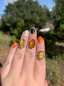 Amber Sterling Silver Rings *Variety