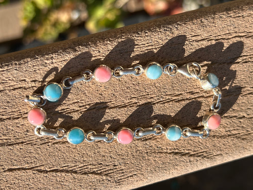 Larimar And Conch Shelle High Grade Bracelet