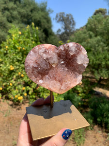 Lavender Pink Amethyst Druzy Heart on Stand