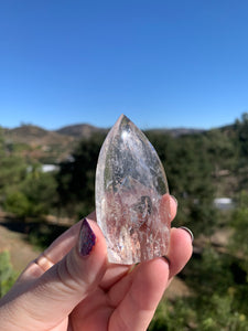 Quartz Flame w Black Tourmaline