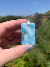 Load image into Gallery viewer, Larimar Rectangle Sterling Silver Pendant