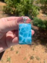 Load image into Gallery viewer, Larimar Sterling Silver Rectangle Pendant Grade AAA