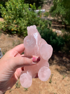 Rose Quartz Elephant Carving