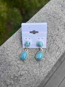 Larimar Teardrop Dangle Earrings