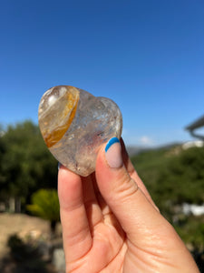 Golden Healer Quartz Flat Back Heart