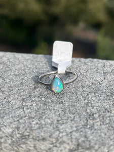 Opal Teardrop Ring Size 9.5