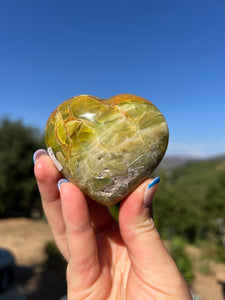 Green Opal Puffy Heart