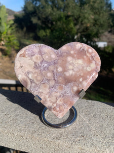 Pink Amethyst Heart on Stand