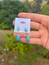 Load image into Gallery viewer, Larimar Teardrop Dangle Earrings