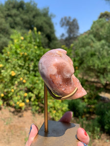 Pink Amethyst Druzy Heart on Stand