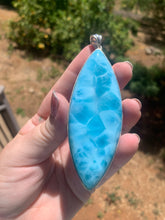 Load image into Gallery viewer, Larimar Sterling Silver Marquis Pendant Grade AAA