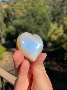 Moonstone Heart With Black Tourmaline