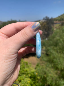 Larimar Teardrop Rounded Sterling Silver Pendant