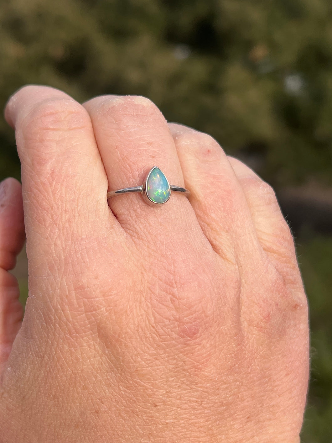 Opal Teardrop Ring Size 9.5