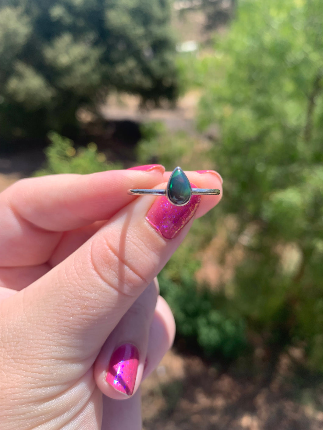 Dark Opal Ring Variety Sterling Silver